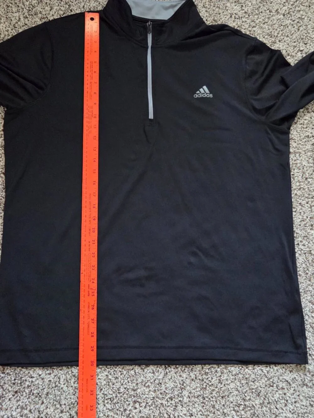 Adidas Golf 3-Stripe 1/4-Zip Performance Pullover Mens XL Black Gray Stretch
